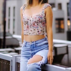 For Love & Lemons x Victoria’s Secret floral corset top